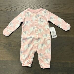 Carters pink elephant themed baby girl outfit 0-3M NWT ret $42